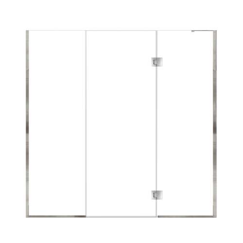 Ethan 77-in W x 76-in H Hinged Shower Door in Polished Chrome with Clear Glass, SMEHTF-77297610C-PC