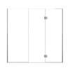 Ethan 79.5-in W x 76-in H Hinged Shower Door in Brushed Stainless with Clear Glass, SMEHTF-795257610C-BS