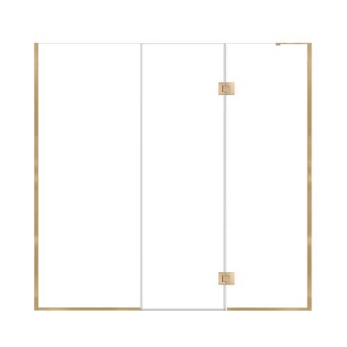 Ethan 79.5-in W x 76-in H Hinged Shower Door in Champagne Bronze with Clear Glass, SMEHTF-795257610C-CB
