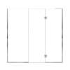 Ethan 79.5-in W x 76-in H Hinged Shower Door in Polished Chrome with Clear Glass, SMEHTF-795257610C-PC