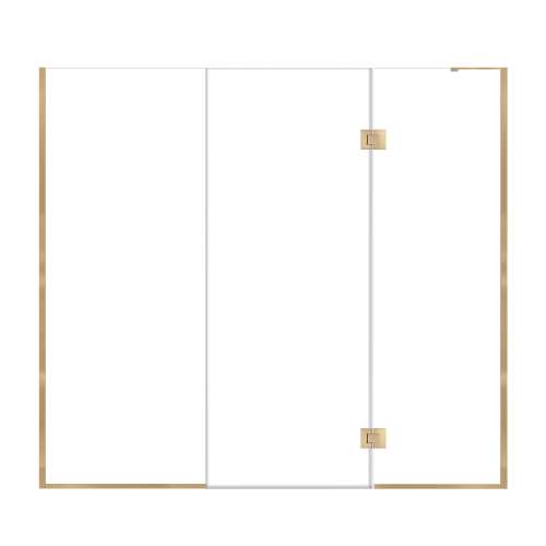 Ethan 82-in W x 76-in H Hinged Shower Door in Champagne Bronze with Clear Glass, SMEHTF-82287610C-CB