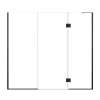 Ethan 83-in W x 76-in H Hinged Shower Door in Matte Black with Clear Glass, SMEHTF-83297610C-MB