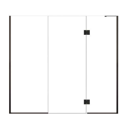 Ethan 83-in W x 76-in H Hinged Shower Door in Matte Black with Clear Glass, SMEHTF-83297610C-MB