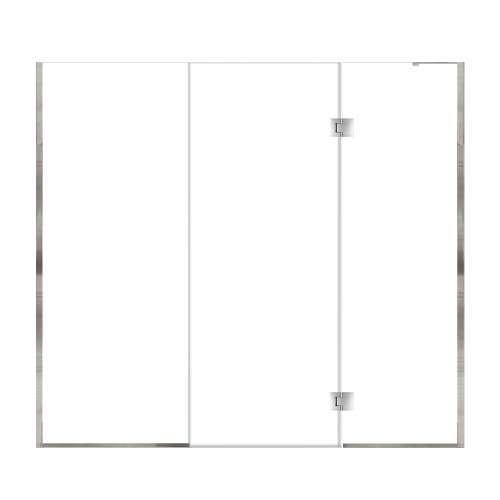 Ethan 83-in W x 76-in H Hinged Shower Door in Polished Chrome with Clear Glass, SMEHTF-83297610C-PC