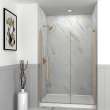 Ethan 55-in W x 76-in H Hinged Shower Door in Champagne Bronze with Clear Glass, SMEHTF-55247610C-CB