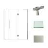 Samuel Müeller SMEHTF61257610C-BK-BS Ethan 61-in W x 76-in H Hinged Shower Door in Brushed Stainless with Clear Glass