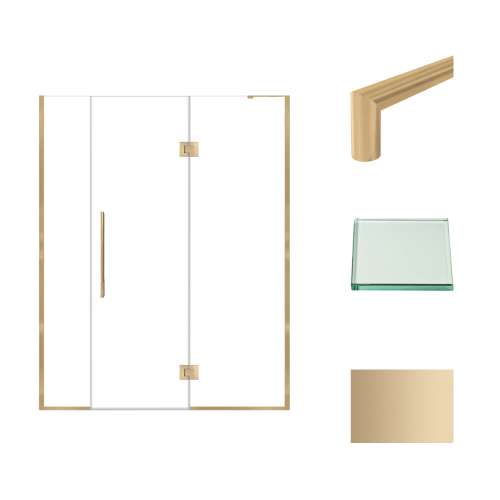 Samuel Müeller SMEHTF615257610C-T-CB Ethan 61.5-in W x 76-in H Hinged Shower Door in Champagne Bronze with Clear Glass