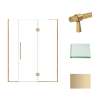 Samuel Müeller SMEHTF62267610C-BK-CB Ethan 62-in W x 76-in H Hinged Shower Door in Champagne Bronze with Clear Glass