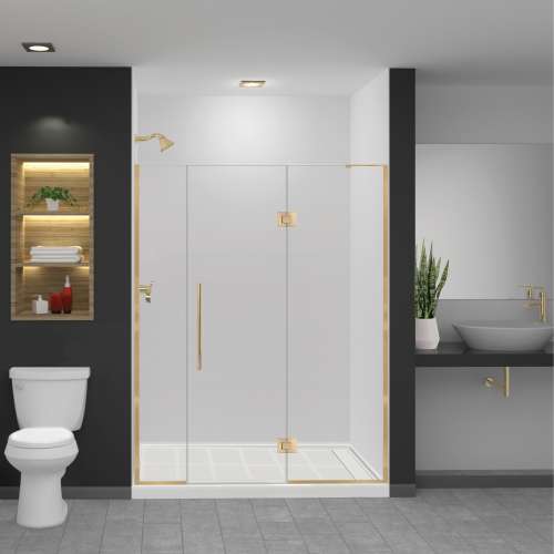 SMEHTF625267610C-T-CB Ethan 62.5-in W x 76-in H Hinged Shower Door in Champagne Bronze with Clear Glass