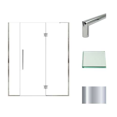 Samuel Müeller SMEHTF63277610C-T-PC Ethan 63-in W x 76-in H Hinged Shower Door in Polished Chrome with Clear Glass