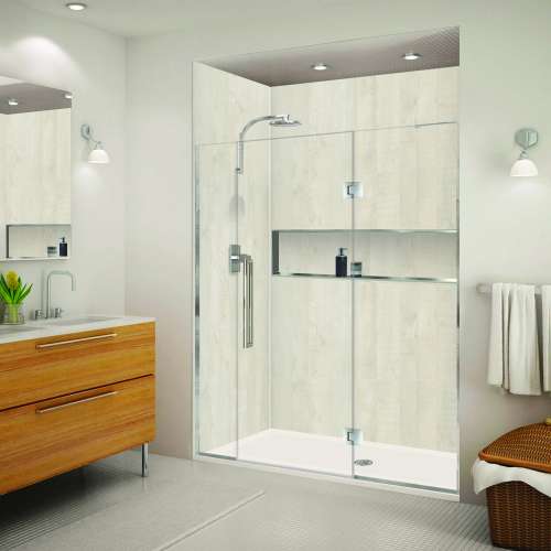 SMEHTF655297610C-T-PC Ethan 65.5-in W x 76-in H Hinged Shower Door in Polished Chrome with Clear Glass