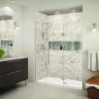 Samuel Müeller SMEHTF66247610C-T-BS Ethan 66-in W x 76-in H Hinged Shower Door in Brushed Stainless with Clear Glass