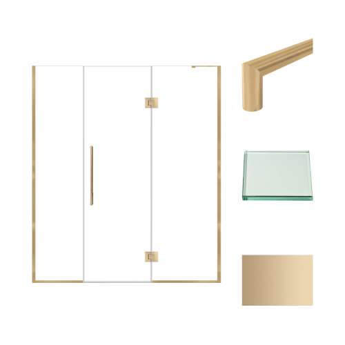 Samuel Müeller SMEHTF66247610C-T-CB Ethan 66-in W x 76-in H Hinged Shower Door in Champagne Bronze with Clear Glass