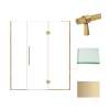 Samuel Müeller SMEHTF665247610C-BK-CB Ethan 66.5-in W x 76-in H Hinged Shower Door in Champagne Bronze with Clear Glass