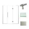 Samuel Müeller SMEHTF67257610C-BK-BS Ethan 67-in W x 76-in H Hinged Shower Door in Brushed Stainless with Clear Glass