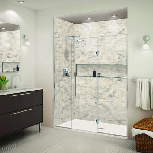 SMEHTF67257610C-T-PC Ethan 67-in W x 76-in H Hinged Shower Door in Polished Chrome with Clear Glass