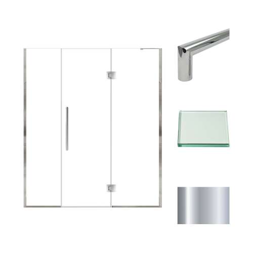 Samuel Müeller SMEHTF67257610C-T-PC Ethan 67-in W x 76-in H Hinged Shower Door in Polished Chrome with Clear Glass