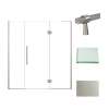 Samuel Müeller SMEHTF70287610C-BK-BS Ethan 70-in W x 76-in H Hinged Shower Door in Brushed Stainless with Clear Glass