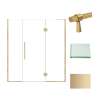 Samuel Müeller SMEHTF70287610C-BK-CB Ethan 70-in W x 76-in H Hinged Shower Door in Champagne Bronze with Clear Glass