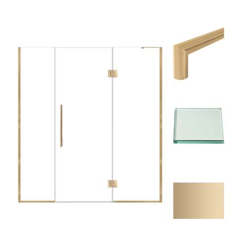 Samuel Müeller SMEHTF70287610C-T-CB Ethan 70-in W x 76-in H Hinged Shower Door in Champagne Bronze with Clear Glass