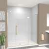 Samuel Müeller SMEHTF71297610C-BK-CB Ethan 71-in W x 76-in H Hinged Shower Door in Champagne Bronze with Clear Glass