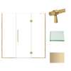 Samuel Müeller SMEHTF72247610C-BK-CB Ethan 72-in W x 76-in H Hinged Shower Door in Champagne Bronze with Clear Glass