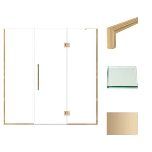 Samuel Müeller SMEHTF72247610C-T-CB Ethan 72-in W x 76-in H Hinged Shower Door in Champagne Bronze with Clear Glass