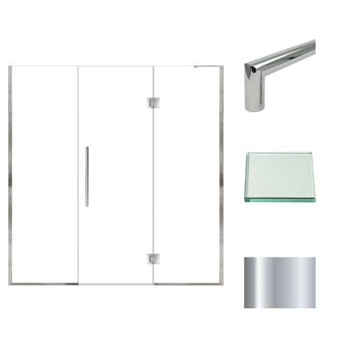 Samuel Müeller SMEHTF72247610C-T-PC Ethan 72-in W x 76-in H Hinged Shower Door in Polished Chrome with Clear Glass