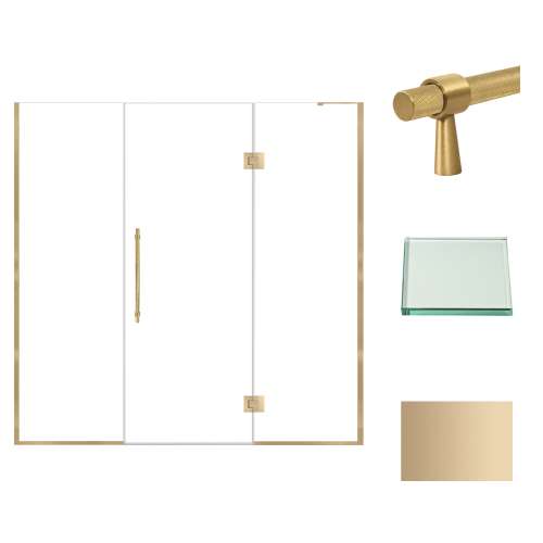 Samuel Müeller SMEHTF75277610C-BK-CB Ethan 75-in W x 76-in H Hinged Shower Door in Champagne Bronze with Clear Glass