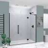 SMEHTF75277610C-BK-MB Ethan 75-in W x 76-in H Hinged Shower Door in Matte Black with Clear Glass