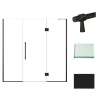 Samuel Müeller SMEHTF75277610C-BK-MB Ethan 75-in W x 76-in H Hinged Shower Door in Matte Black with Clear Glass