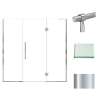 Samuel Müeller SMEHTF75277610C-BK-PC Ethan 75-in W x 76-in H Hinged Shower Door in Polished Chrome with Clear Glass