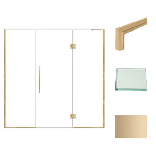 Samuel Müeller SMEHTF75277610C-T-CB Ethan 75-in W x 76-in H Hinged Shower Door in Champagne Bronze with Clear Glass