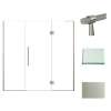 Samuel Müeller SMEHTF755277610C-BK-BS Ethan 75.5-in W x 76-in H Hinged Shower Door in Brushed Stainless with Clear Glass