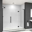 Samuel Müeller SMEHTF76287610C-BK-MB Ethan 76-in W x 76-in H Hinged Shower Door in Matte Black with Clear Glass