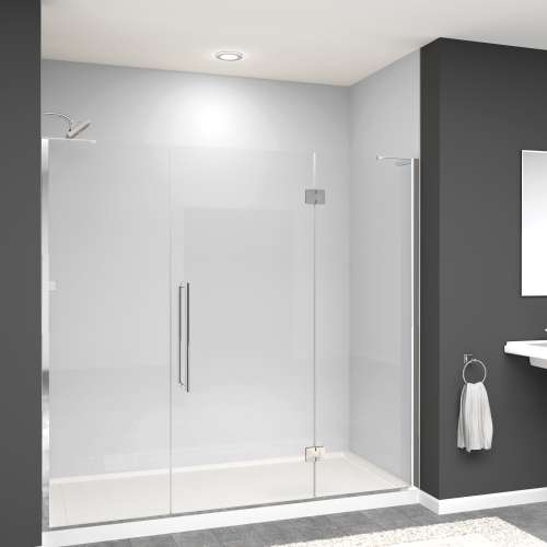 SMEHTF765287610C-T-PC Ethan 76.5-in W x 76-in H Hinged Shower Door in Polished Chrome with Clear Glass