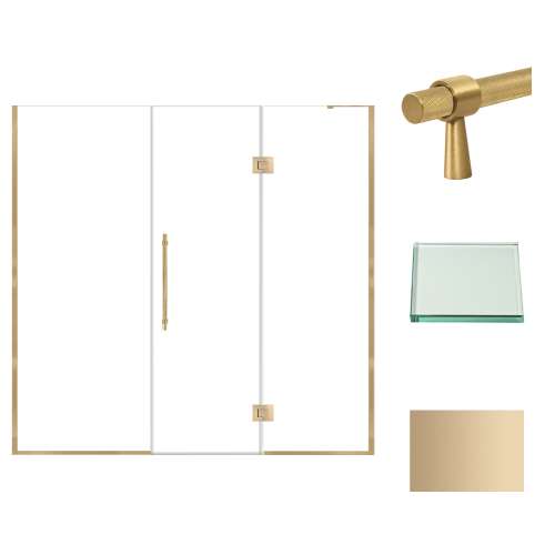 Samuel Müeller SMEHTF78247610C-BK-CB Ethan 78-in W x 76-in H Hinged Shower Door in Champagne Bronze with Clear Glass