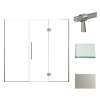 Samuel Müeller SMEHTF78307610C-BK-BS Ethan 78-in W x 76-in H Hinged Shower Door in Brushed Stainless with Clear Glass