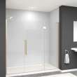 Ethan 79.5-in W x 76-in H Hinged Shower Door in Champagne Bronze with Clear Glass, SMEHTF-795257610C-CB