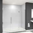 Ethan 79.5-in W x 76-in H Hinged Shower Door in Polished Chrome with Clear Glass, SMEHTF-795257610C-PC