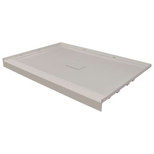 Linear 48-in x 34-in Ultra Low Shower Base with Center Drain, Biscuit