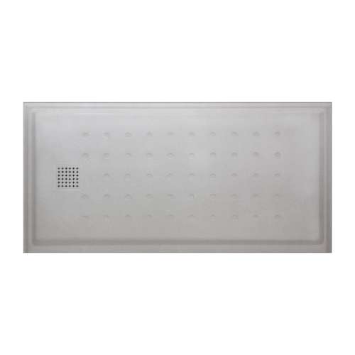 Monterey 60-in x 32-in Shower Base with Color Matched Drain Cover, Grey Stone