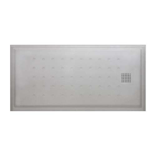 Samuel Mueller Monterey 60-in x 32-in Shower Base with Color Matched Drain Cover, Grey Stone