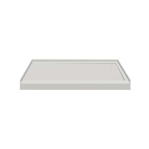 Samuel Mueller SMFSL4834R-87 48-In X 34-In Cast Solid Surface Low Profile Shower Base With Linear Concealed Right Hand Drain, Concrete