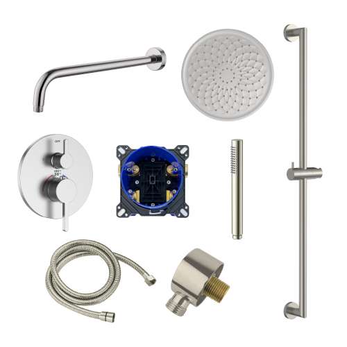 SMFTRK1210HB-2-M FlowStat Two Function Round ADA Thermostatic With Hand Shower on Bar Set and 12-in Shower Arm