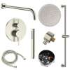 Samuel Müeller SMFTRK1610HB-2-BN FlowStat Two Function Round ADA Thermostatic With Hand Shower On Bar Set, Brushed Nickel