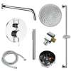 Samuel Müeller SMFTRK1610HB-2-PC FlowStat Two Function Round ADA Thermostatic With Hand Shower On Bar Set, Polished Chrome