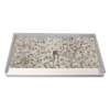60-in x 32-in Genuine Marble Tiled Shower Base with Center Drain, Pebble Creme Pattern