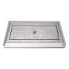 60-in x 32-in Genuine Marble Tiled Shower Base with Center Drain, Square White Pattern