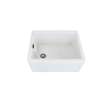 Samuel Müeller Quinlyn 24in x 20in Undermount Single Bowl Farmhouse Fireclay Kitchen Sink with Channeled Overflow, White